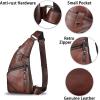 imageGenuine Leather Sling Bag for Men Vintage Handmade Crossbody Daypack Hiking Backpack Retro Crossbody Shoulder Bags LightCoffeeLightcoffee