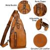 imageGenuine Leather Sling Bag for Men and Women Real Leather Shoulder Crossbody Bag Chest Bag Sling Backpack PurseBrown