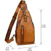 imageGenuine Leather Sling Bag for Men and Women Real Leather Shoulder Crossbody Bag Chest Bag Sling Backpack PurseBrown