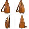 imageGenuine Leather Sling Bag for Men and Women Real Leather Shoulder Crossbody Bag Chest Bag Sling Backpack PurseBrown