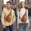 imageGenuine Leather Sling Bag for Men and Women Real Leather Shoulder Crossbody Bag Chest Bag Sling Backpack PurseBrown