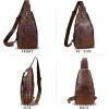 imageGenuine Leather Sling Bag for Men and Women Real Leather Shoulder Crossbody Bag Chest Bag Sling Backpack PurseCoffee