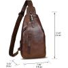imageGenuine Leather Sling Bag for Men and Women Real Leather Shoulder Crossbody Bag Chest Bag Sling Backpack PurseCoffee
