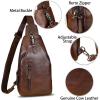 imageGenuine Leather Sling Bag for Men and Women Real Leather Shoulder Crossbody Bag Chest Bag Sling Backpack PurseCoffee