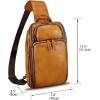 imageGenuine Leather Sling Bag for Men and Women Vintage Leather Sling Backpack Crossbody Bag Chest purse for 11 Inch Ipad ProBrown