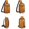imageGenuine Leather Sling Bag for Men and Women Vintage Leather Sling Backpack Crossbody Bag Chest purse for 11 Inch Ipad ProBrown