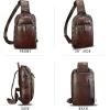 imageGenuine Leather Sling Bag for Men and Women Vintage Leather Sling Backpack Crossbody Bag Chest purse for 11 Inch Ipad ProCoffee