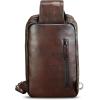 imageGenuine Leather Sling Bag for Men and Women Vintage Leather Sling Backpack Crossbody Bag Chest purse for 11 Inch Ipad ProCoffee