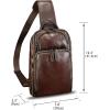 imageGenuine Leather Sling Bag for Men and Women Vintage Leather Sling Backpack Crossbody Bag Chest purse for 11 Inch Ipad ProCoffee