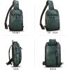 imageGenuine Leather Sling Bag for Men and Women Vintage Leather Sling Backpack Crossbody Bag Chest purse for 11 Inch Ipad ProGrey