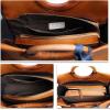 imageGenuine Leather Top Handle Handbag for Women Vintage Satchel Retro Cowhide Handmade Crossbody Bag Purses Brown