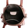 imageGenuine Leather Top Handle Satchel Purse for Women Vintage Handmade Handbag Retro Designer Crossbody Bags Coffee