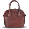 imageGenuine Leather Top Handle Satchel Purse for Women Vintage Handmade Handbag Retro Designer Crossbody Bags Coffee