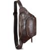 imageGenuine Leather Waist Bag Hip Bag Fanny Packs for Women and Men Real Leather Fanny Bag Sling Bag Crossbody Bags Chest Purses BrownCoffee