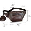 imageGenuine Leather Waist Bag Hip Bag Fanny Packs for Women and Men Real Leather Fanny Bag Sling Bag Crossbody Bags Chest Purses BrownCoffee