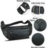 imageLRTO Genuine Leather Fanny Pack for Men and Women Waist Bag Hip Bag Real Leather Fanny Bag Sling Bag Crossbody Bags Chest Purses Brown LRTO15023Black