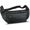 imageLRTO Genuine Leather Fanny Pack for Men and Women Waist Bag Hip Bag Real Leather Fanny Bag Sling Bag Crossbody Bags Chest Purses Brown LRTO15023Black