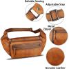 imageLRTO Genuine Leather Fanny Pack for Men and Women Waist Bag Hip Bag Real Leather Fanny Bag Sling Bag Crossbody Bags Chest Purses Brown LRTO15023Brown
