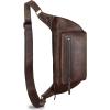 imageLRTO Genuine Leather Fanny Pack for Men and Women Waist Bag Hip Bag Real Leather Fanny Bag Sling Bag Crossbody Bags Chest Purses Brown LRTO15023Coffee