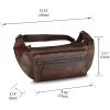 imageLRTO Genuine Leather Fanny Pack for Men and Women Waist Bag Hip Bag Real Leather Fanny Bag Sling Bag Crossbody Bags Chest Purses Brown LRTO15023Coffee