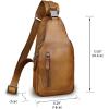 imageLRTO Genuine Leather Silng Bag for Men and Women Fashion Real Leather Sling Backpack Shoulder Crossbody Bag Chest PurseBrown