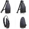 imageLRTO Genuine Leather Silng Bag for Men and Women Fashion Real Leather Sling Backpack Shoulder Crossbody Bag Chest PurseDarkgray
