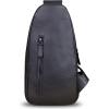 imageLRTO Genuine Leather Silng Bag for Men and Women Fashion Real Leather Sling Backpack Shoulder Crossbody Bag Chest PurseDarkgray