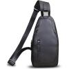 imageLRTO Genuine Leather Silng Bag for Men and Women Fashion Real Leather Sling Backpack Shoulder Crossbody Bag Chest PurseDarkgray