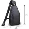 imageLRTO Genuine Leather Silng Bag for Men and Women Fashion Real Leather Sling Backpack Shoulder Crossbody Bag Chest PurseDarkgray
