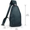 imageLRTO Genuine Leather Silng Bag for Men and Women Fashion Real Leather Sling Backpack Shoulder Crossbody Bag Chest PurseNavyblue