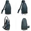 imageLRTO Genuine Leather Silng Bag for Men and Women Fashion Real Leather Sling Backpack Shoulder Crossbody Bag Chest PurseNavyblue
