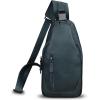 imageLRTO Genuine Leather Silng Bag for Men and Women Fashion Real Leather Sling Backpack Shoulder Crossbody Bag Chest PurseNavyblue