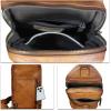 imageLRTO Genuine Leather Silng Bag for Men and Women Retro Leather Sling Backpack Purse Shoulder Crossbody Bag Chest BagBrown