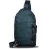 imageLRTO Genuine Leather Silng Bag for Men and Women Retro Leather Sling Backpack Purse Shoulder Crossbody Bag Chest BagNavyblue
