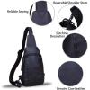 imageLRTO Genuine Leather Silng Bag for Women and Men Vintage Real Leather Sling Backpack Shoulder Crossbody Bag Chest PurseBlack