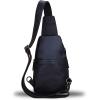 imageLRTO Genuine Leather Silng Bag for Women and Men Vintage Real Leather Sling Backpack Shoulder Crossbody Bag Chest PurseBlack