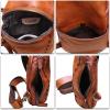 imageLRTO Genuine Leather Silng Bag for Women and Men Vintage Real Leather Sling Backpack Shoulder Crossbody Bag Chest PurseBrown