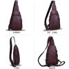 imageLRTO Genuine Leather Silng Bag for Women and Men Vintage Real Leather Sling Backpack Shoulder Crossbody Bag Chest PurseCoffee