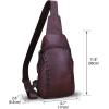 imageLRTO Genuine Leather Silng Bag for Women and Men Vintage Real Leather Sling Backpack Shoulder Crossbody Bag Chest PurseCoffee