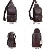 imageLRTO Genuine Leather Sling Bag Crossbody Motorcycle Bag Handmade Hiking Chest Daypack Retro Shoulder Backpack BrownCoffee
