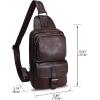 imageLRTO Genuine Leather Sling Bag Crossbody Motorcycle Bag Handmade Hiking Chest Daypack Retro Shoulder Backpack BrownCoffee