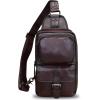 imageLRTO Genuine Leather Sling Bag Crossbody Motorcycle Bag Handmade Hiking Chest Daypack Retro Shoulder Backpack BrownCoffee