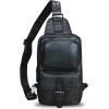 imageLRTO Genuine Leather Sling Bag Crossbody Motorcycle Bag Handmade Hiking Chest Daypack Retro Shoulder Backpack BrownDarkgrey