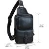 imageLRTO Genuine Leather Sling Bag Crossbody Motorcycle Bag Handmade Hiking Chest Daypack Retro Shoulder Backpack BrownDarkgrey