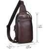 imageLRTO Genuine Leather Sling Bag Hiking Sling Backpacks Retro Handmade Crossbody Chest Daypack Antitheft Shoulder Bag Purse BrownCoffee
