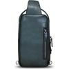 imageLRTO Genuine Leather Sling Bag Hiking Sling Backpacks Retro Handmade Crossbody Chest Daypack Antitheft Shoulder Bag Purse BrownGray