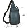 imageLRTO Genuine Leather Sling Bag Hiking Sling Backpacks Retro Handmade Crossbody Chest Daypack Antitheft Shoulder Bag Purse BrownGray