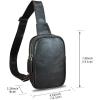 imageLRTO Genuine Leather Sling Bag for Women Small Crossbody Purse Handmade Daypack Retro Shoulder Backpack Vintage Chest Pack BrownBlack