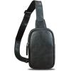 imageLRTO Genuine Leather Sling Bag for Women Small Crossbody Purse Handmade Daypack Retro Shoulder Backpack Vintage Chest Pack BrownBlack