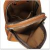 imageLRTO Genuine Leather Sling Bag for Women Small Crossbody Purse Handmade Daypack Retro Shoulder Backpack Vintage Chest Pack BrownBrown